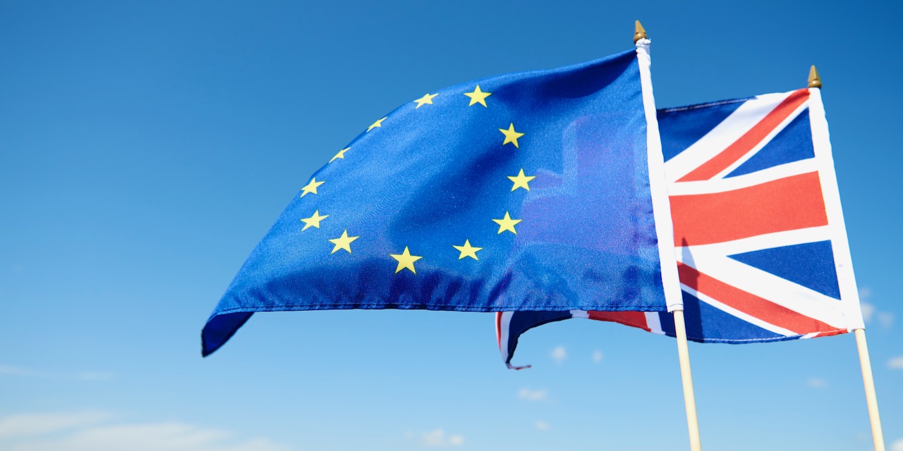 Flags of the United Kingdom and the European Union