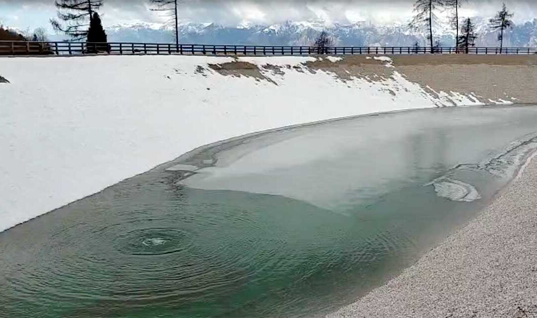 Nevegal, al via il riempimento del nuovo bacino idrico: collaudo previsto entro aprile