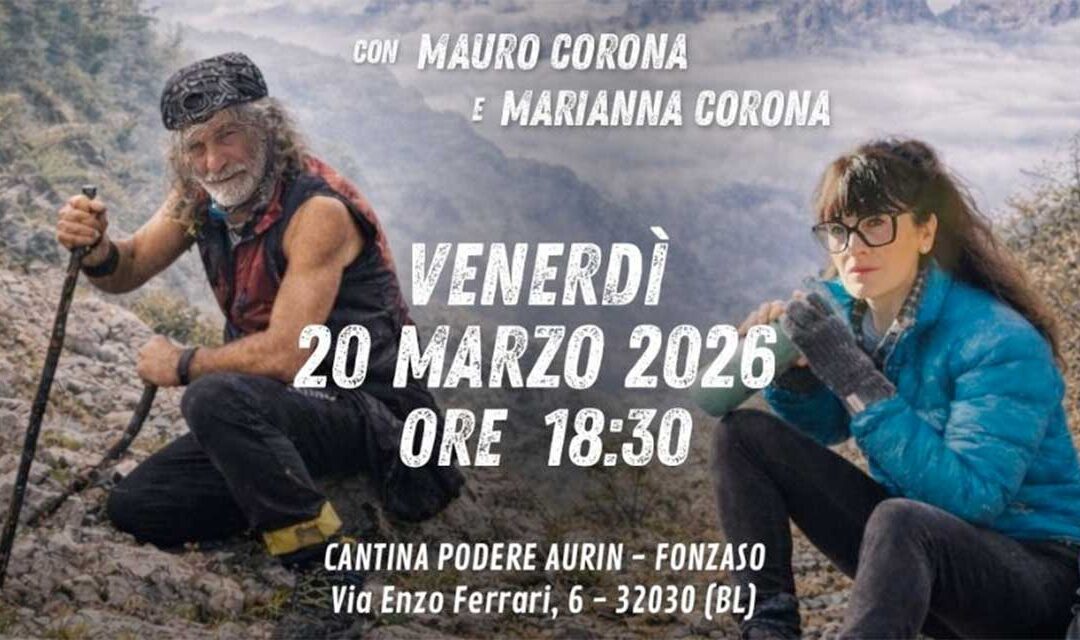 Mauro Corona a Fonzaso: incontro con la figlia Marianna inaugura la rassegna culturale di Podere Aurin