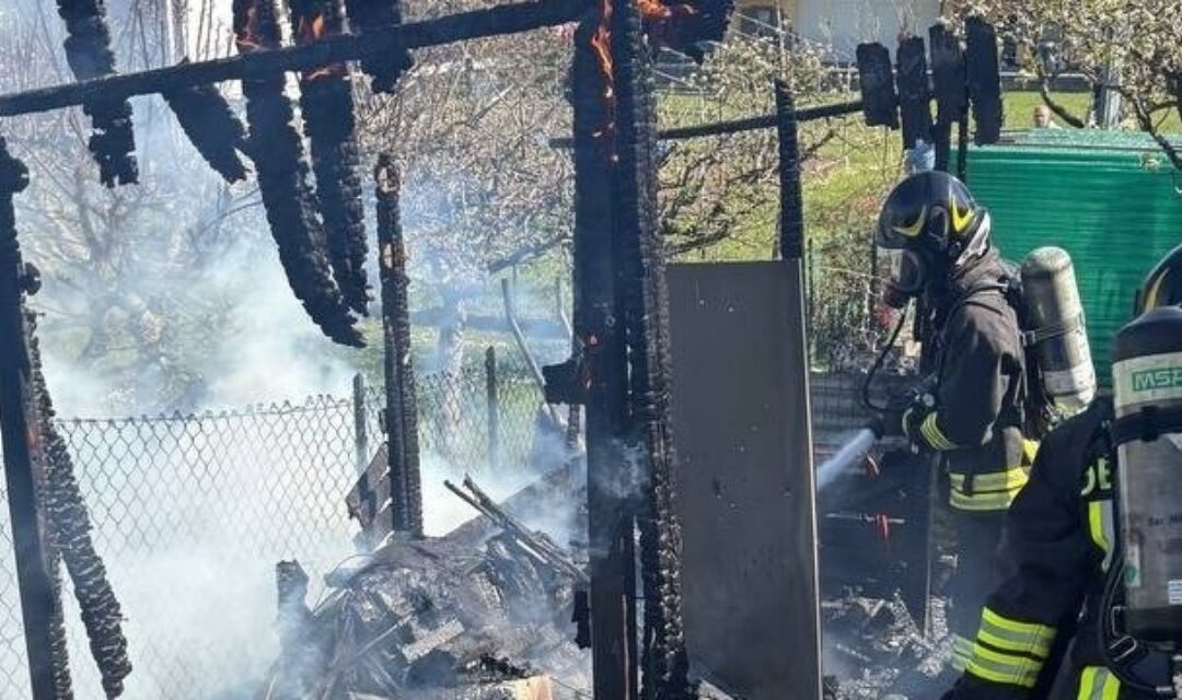 Sedico, fiamme in località Libano: distrutta una legnaia, salvate le case adiacenti
