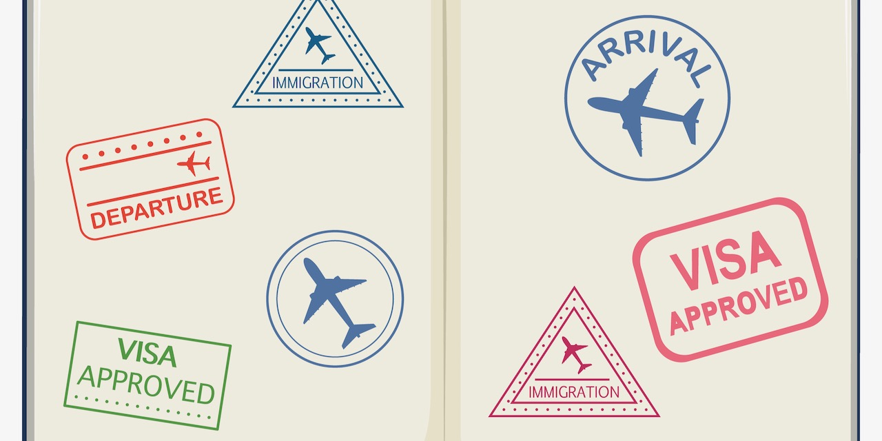Passport with flight tickets on white background