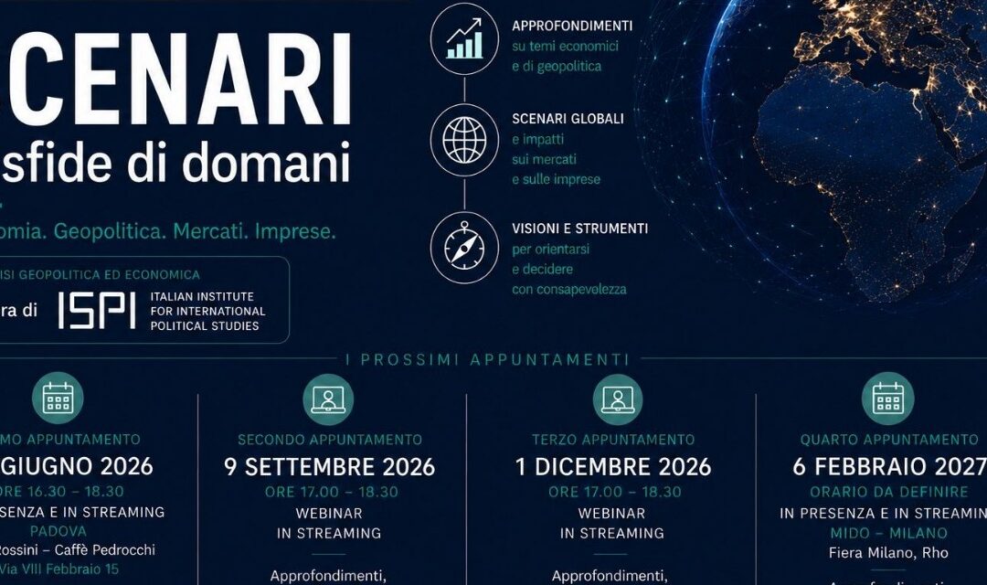 ANFAO e Confindustria Belluno Dolomiti lanciano “Scenari”: quattro appuntamenti l’anno per orientarsi tra geopolitica e mercati globali