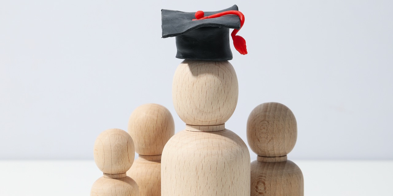 Graduation in high school and university concept, space for text