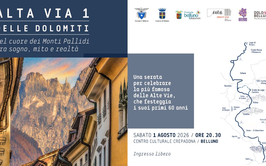 L’Alta Via numero 1 delle Dolomiti compie 60 anni: a Belluno una conferenza per celebrarli