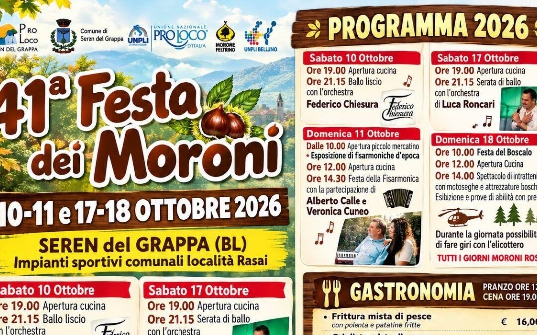 Seren del Grappa: al via la 41ª Festa dei Moroni con musica, spettacoli e tradizione
