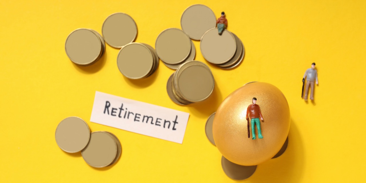 Concept of wealth and retirement – golden eggs