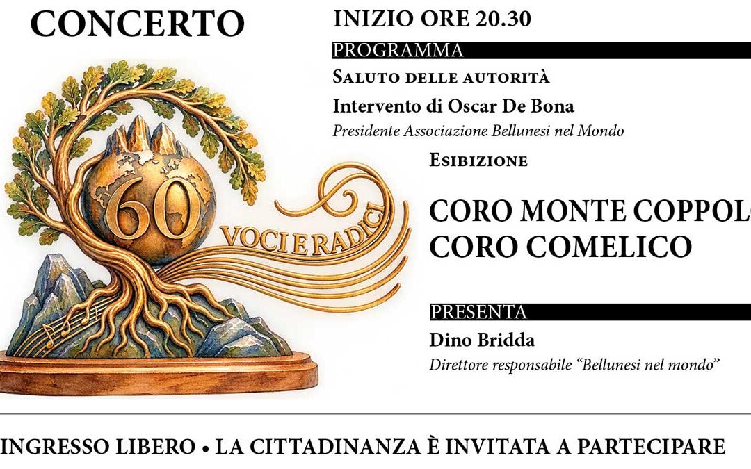 Sessant’anni di storia e identità: a Belluno il concerto celebrativo dell’Associazione Bellunesi nel Mondo