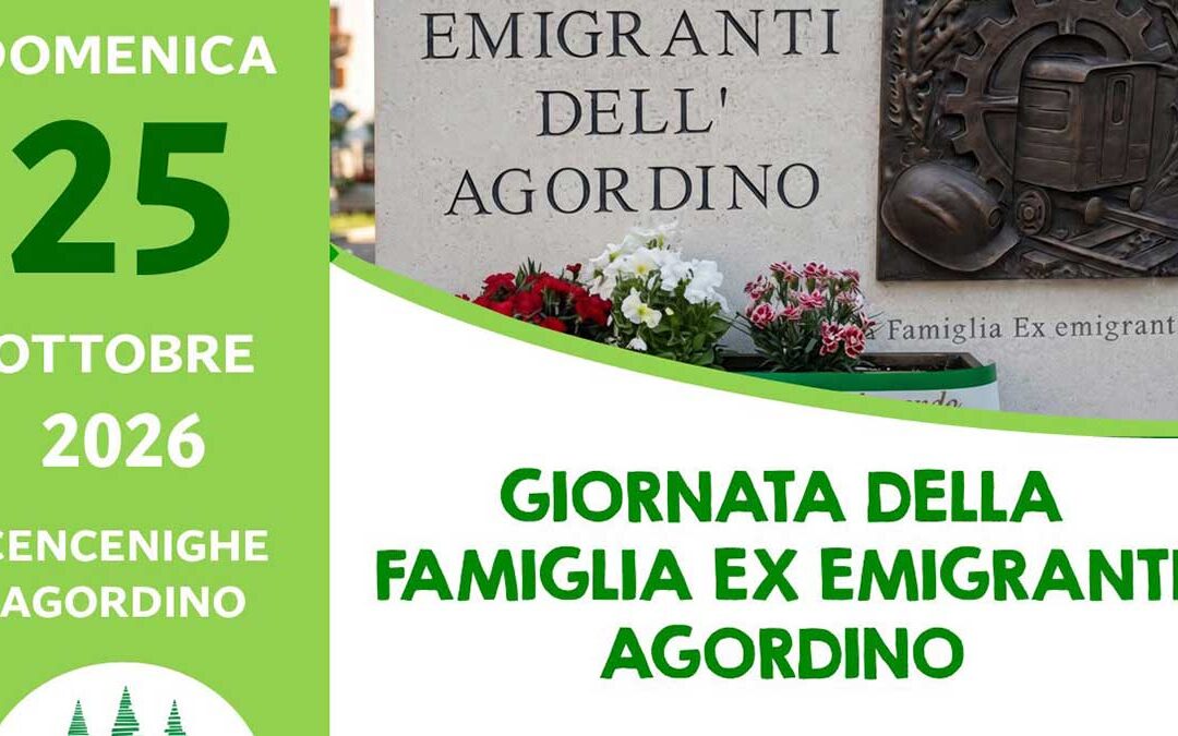 Giornata della Famiglia Ex Emigranti Agordino: il 25 ottobre l’incontro annuale a Cencenighe